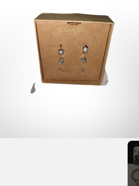 Coach Silver and White Earring Charm Trio - Picture 2 of 3